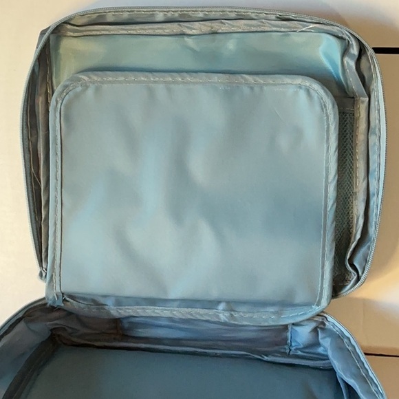 Floral Travel Makeup Organizer Bag Cosmetic Toiletry Case Blue - Picture 5 of 6